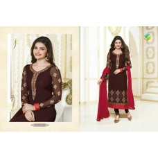 Dark Brown Kaseesh Prachi 2671 Party Wear Straight Shalwar kameez